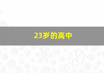 23岁的高中