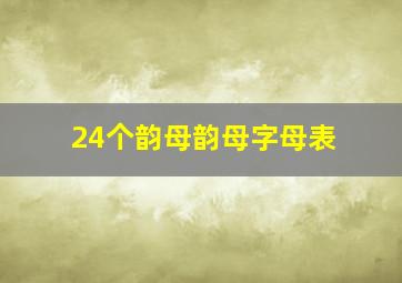 24个韵母韵母字母表