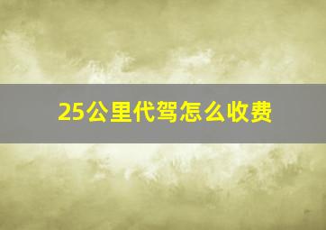 25公里代驾怎么收费