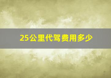 25公里代驾费用多少