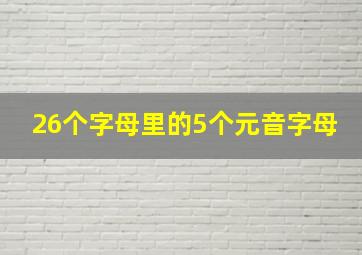 26个字母里的5个元音字母