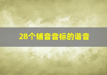 28个辅音音标的谐音