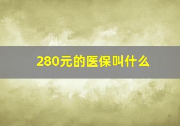 280元的医保叫什么