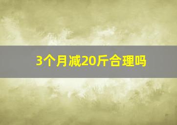 3个月减20斤合理吗