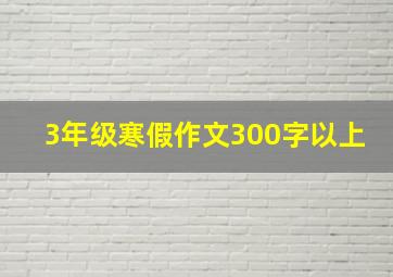 3年级寒假作文300字以上