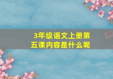 3年级语文上册第五课内容是什么呢