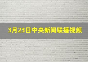 3月23日中央新闻联播视频