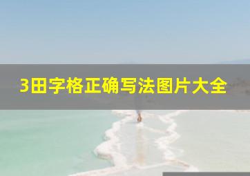 3田字格正确写法图片大全