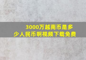 3000万越南币是多少人民币啊视频下载免费