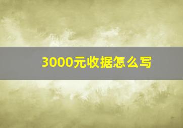 3000元收据怎么写