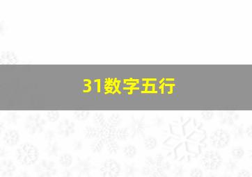 31数字五行