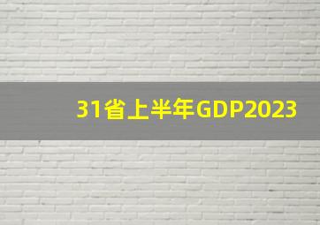 31省上半年GDP2023