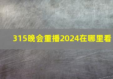 315晚会重播2024在哪里看