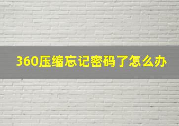 360压缩忘记密码了怎么办