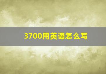 3700用英语怎么写