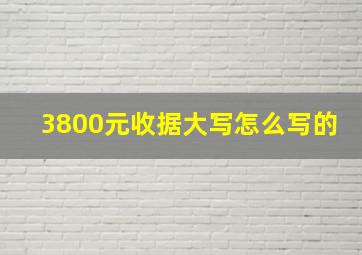 3800元收据大写怎么写的