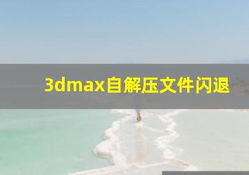 3dmax自解压文件闪退