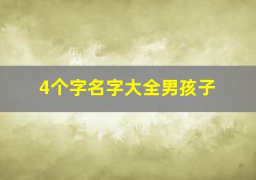 4个字名字大全男孩子