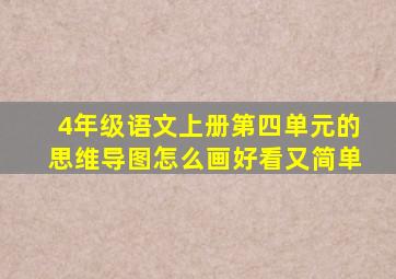 4年级语文上册第四单元的思维导图怎么画好看又简单