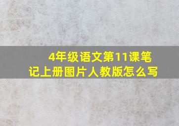 4年级语文第11课笔记上册图片人教版怎么写