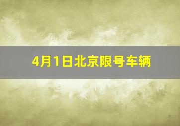 4月1日北京限号车辆