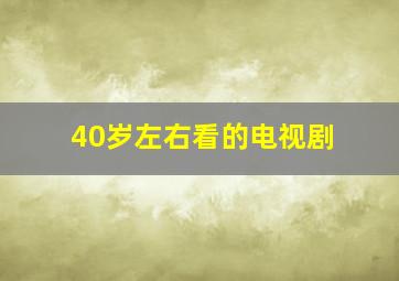 40岁左右看的电视剧