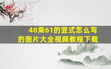 48乘61的竖式怎么写的图片大全视频教程下载