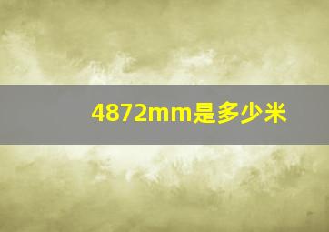 4872mm是多少米