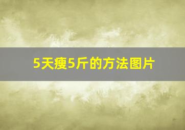 5天瘦5斤的方法图片