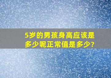 5岁的男孩身高应该是多少呢正常值是多少?