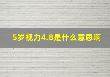 5岁视力4.8是什么意思啊