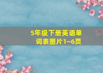 5年级下册英语单词表图片1~6页