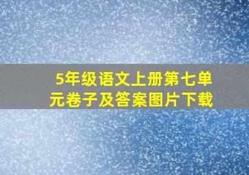 5年级语文上册第七单元卷子及答案图片下载