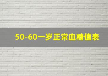 50-60一岁正常血糖值表