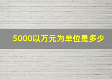 5000以万元为单位是多少