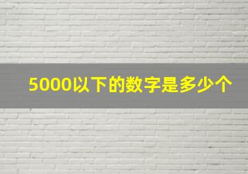 5000以下的数字是多少个