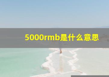 5000rmb是什么意思