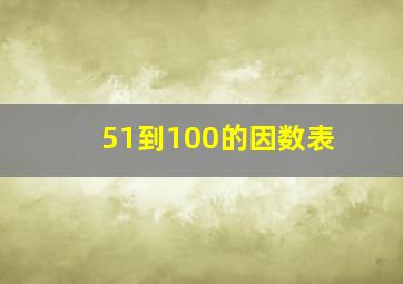 51到100的因数表