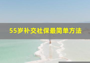 55岁补交社保最简单方法