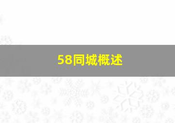 58同城概述