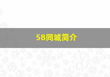 58同城简介