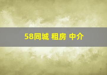 58同城 租房 中介