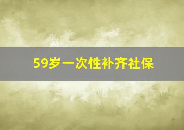 59岁一次性补齐社保