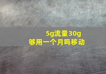 5g流量30g够用一个月吗移动