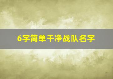 6字简单干净战队名字