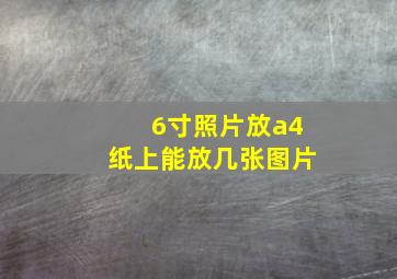 6寸照片放a4纸上能放几张图片