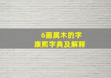 6画属木的字康熙字典及解释