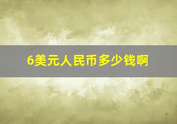 6美元人民币多少钱啊