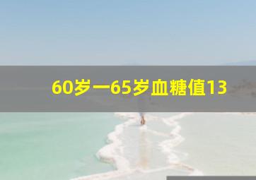 60岁一65岁血糖值13