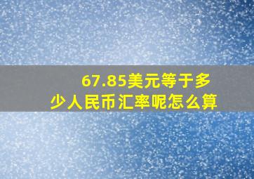 67.85美元等于多少人民币汇率呢怎么算